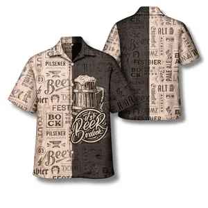 Its Beer OClock Hawaiian Shirt Vintage Pilsener Bock Stout Print Men Women Casual Beach Summer Oktoberfest Festival Loose Cool Streetwear