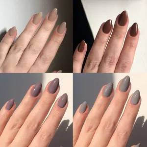 96pcs Short Oval Fake Nails Set, Nail Kit Set, Glossy Acrylic Press-On Nails, Includes Jelly Glue & Nail File, Perfect for Parties Dance Daily Wear