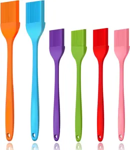6 PCS Silicone Basting Brush, Upgrade Pastry Brush,Heat Resistant Silicone Brushes, Premium Cooking Brush for Sauce Marinade Meat Glazing, Oil Brush for BBQ Kitchen Cooking Baking and Grilling