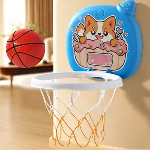 Basketball Hoop Indoor Shooting Ring Hanging Baby Basketball Stand No Drilling Foldable Toy Set for Boys Girls Early Development Portable Basketball Goal