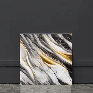 20pcs Marble Peel and Stick Backsplash Waterproof Washroom Wall Panels, Peel and Stick Tile, PVC Wall Panels for Kitchen,Bathroom,Living Room,Blue and Gold(Not Real Tile,11.8" x 11.8")