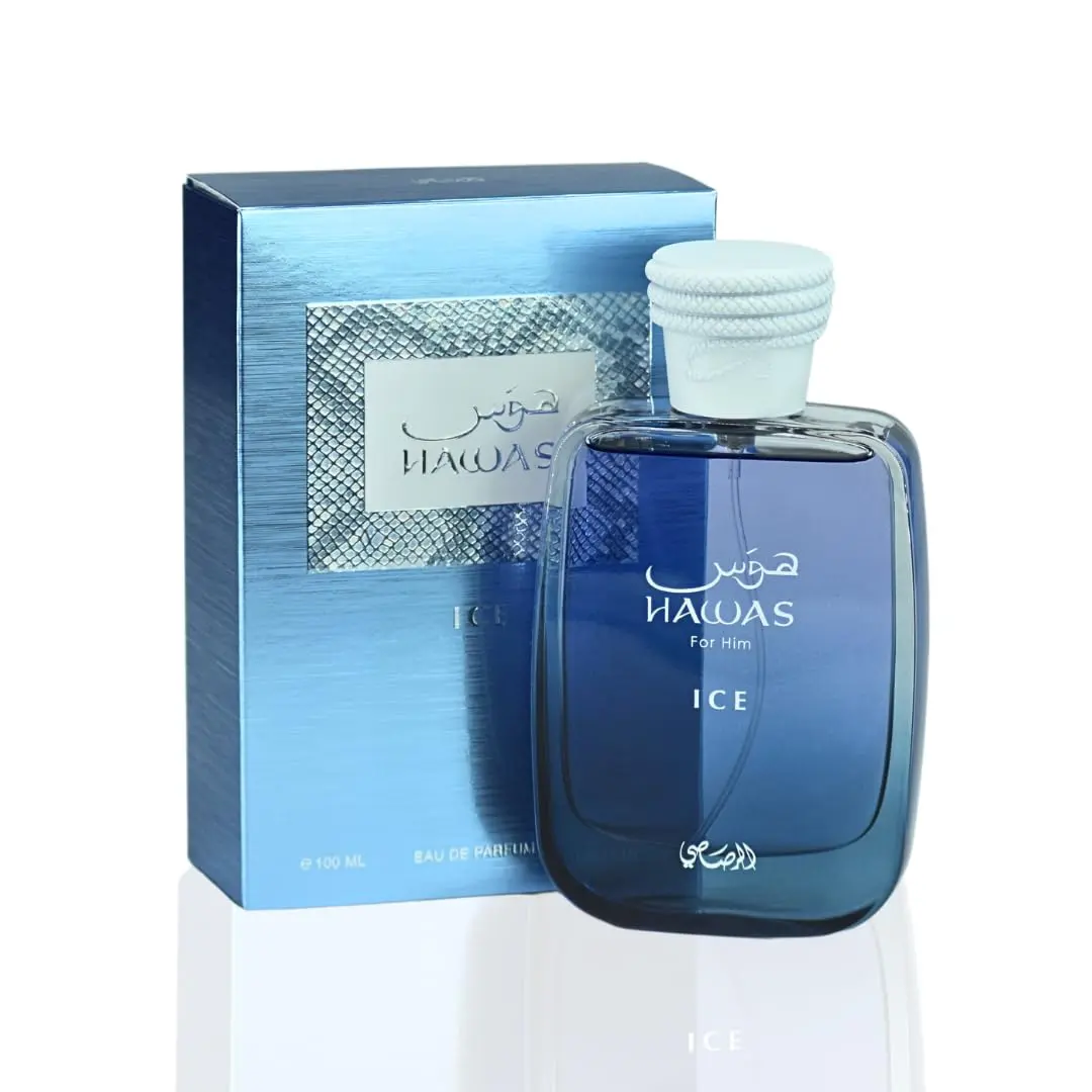 Rasasi | Hawas | Ice | Men's Fragrance | 100 ML 3.4 OZ | Eau De Parfum | Apple - Italian Lemon & Sicilian Bergamot