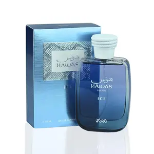 Rasasi Perfumes | Hawas Ice | Eau De Parfum | Men's Fragrance | 100 ML - 3.4 oz | Italian Lemon - Orange Blossom & Driftwood Notes | Citrus Woody Fragrance