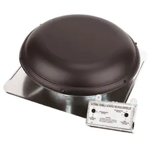 212 MAIN 25 in All Season Roof-Mounted Metal Power Vent Attic Ventilator (Model 53848, Brown) - Ventilation Fan, Exhaust Fan with Motor, Adjustable Controls