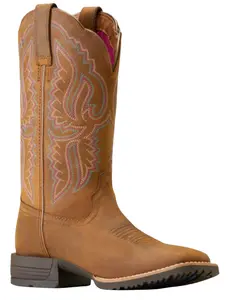 Ariat Women's Hybrid Ranchwork Distressed Western Boot Broad Square Toe - 10047043