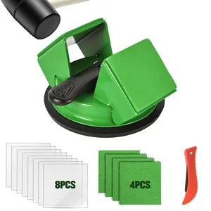 Floor Gap Fixer Tool for Laminate Repair, Floor Suction Cup Tool for Gaps, with 8 count Sticky Pad & 4 count Felt Pad, Suitable for Engineered Laminate and Vinyl Floorings (Green)