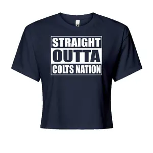 Straight Outta Colts Nation Football  Cropped T-Shirt