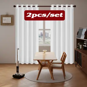 2 pieces, white privacy chiffon phantom gauze filter curtains, perforated hanging, non transparent privacy bedroom curtains, filter fabric modern semi transparent curtains, suitable for bedrooms, kitchens, bathrooms, Room Decoration, Decoration Items