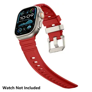 Waterproof Sport Bands Compatible for apple watch Ultra 3/2/1/SE/Series 10/9/8/7/6/5/4/3/2/1, Replacement Wristbands for Men & Women / Only Band -49/46/45/44/42mm-Watch Not Included - Smart Watch Strap - Red