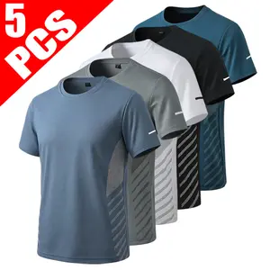 Men's Ice Silk Quick Dry Short Sleeve T-Shirt Breathable Mesh Performance Athletic Tops for Gym Workout Running & Daily Wear