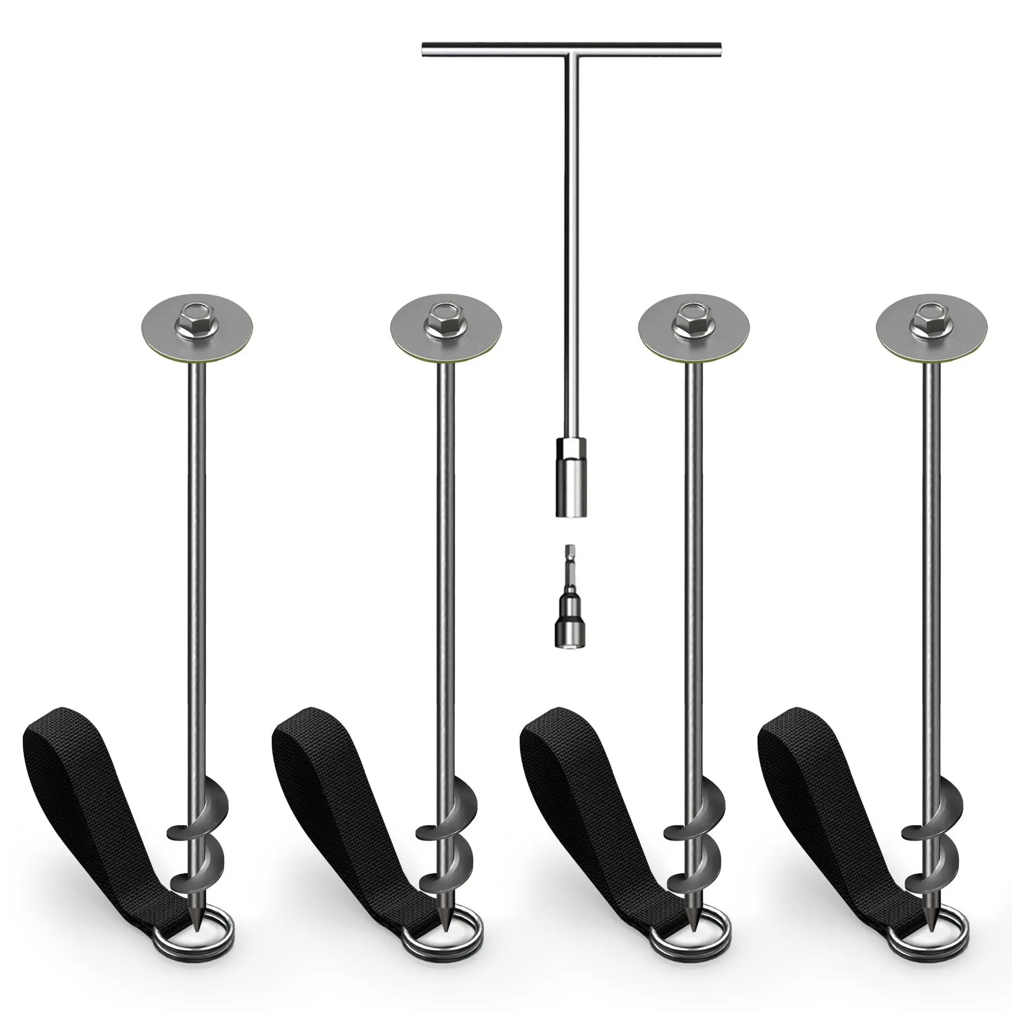 JumpFlex Trampoline Anchor Kit PRO, Heavy Duty Ground Anchoring Metal Stakes Set JumpFlex Trampoline Anchor Kit PRO, Heavy Duty Ground Anchoring Metal Stakes Set