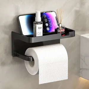 Luxury Wall-Mounted Paper Towel Holder, Self-Adhesive Smooth Plastic Box, Storage Organizer, Suitable for Bathroom Hotel Home Use