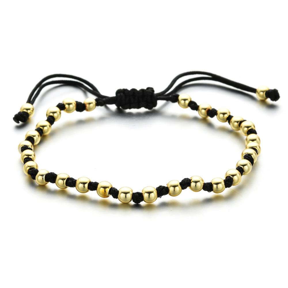 New-Black Onyx Bead Braided Bracelet for Women Adjustable, Fashionable Handmade Braided Wristband