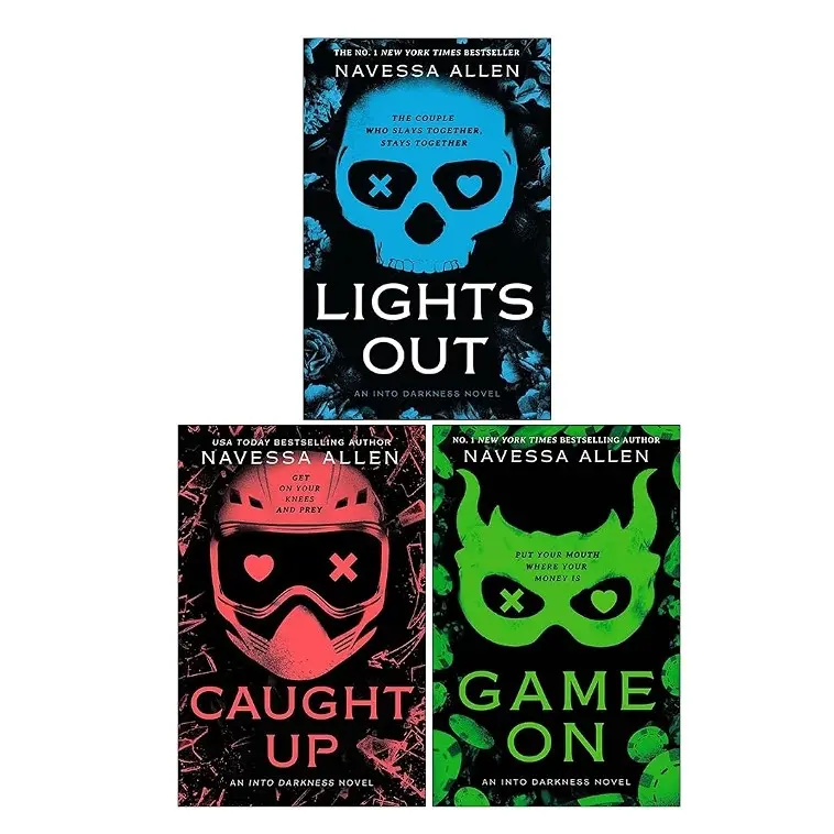 Into Darkness Series Books by Navessa Allen – Choose Lights Out, Caught Up or Game On, Dark Romance Novel, Individual Book Options for Adult Readers