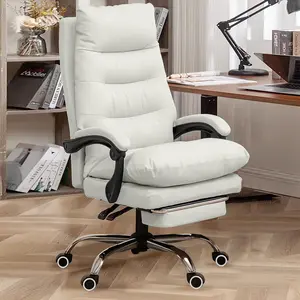 【Black Friday】Office Chair Comfortable Computer Desk Chairs High Back Reclining Executive Office Chair PU Leather Adjustable Height Gaming Chair with Footrest Ergonomic