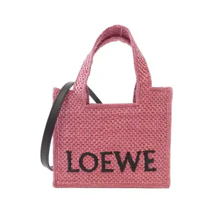 Pre-owned Loewe Straw Tote Bags Font Tote Mini Raffia Bag