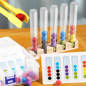 Color Recognition Sorting Toy for Hand-Eye Coordination, Includes 5 Test Tubes & 40 Beads, Perfect Educational Gift for Kids, Visual Learning Tools