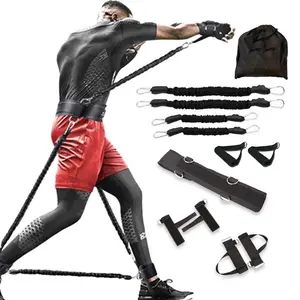 12-Piece Set MMA & Boxing Resistance Band Set - Full Body Training Strap for Strength, Arm, Leg Workouts - Home Fitness Equipment for Men and Women Durable Stretching Band Home Gym Kit