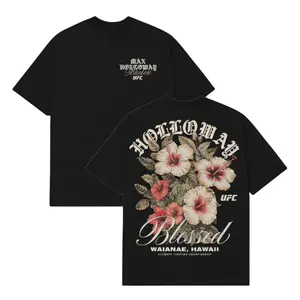 Adult & Youth Max Holloway Blessed Hawaii Hibiscus UFC Heavy Cotton Shirt BMF Tshirt UFC Sweater Fan Apparel Menswear Direct-to-garment Breathable Printing