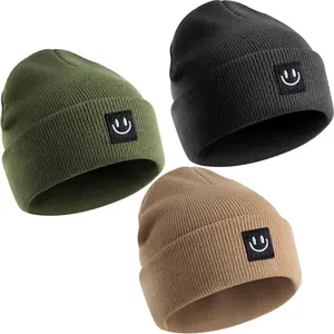 BY-SQKCP037 3 Packs Baby Beanie Cute Toddler Beanies Kids Winter Hat Boys Girls Warm Knit Hats Infant Beanie for 0-8 Years