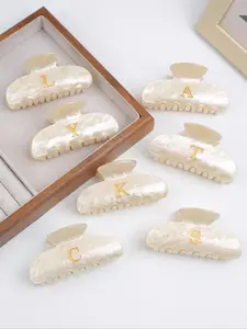Simple Letter Design Hair Claws, Casual Versatile Hair Accessories for Women, Minimalist Headwear Suitable for Thick Hair