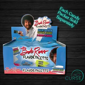 Bob Ross Candy Palette - Original Artwork Collection for Collectors and Fans Bonbon Snack Sweet Stick Sticker Strawberry