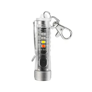 Keychain Flashlight LED Multi-Functional Pen Clip USB Rechargeable Bright Mini Flashlight Suitable for Outdoor Camping
