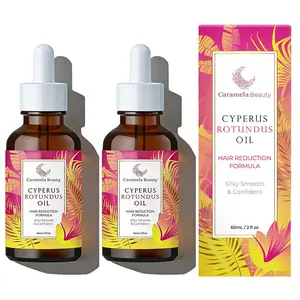 2 PCS Caramela Beauty Cyperus Rotundus Oil - 60ml Natural Cyperus Rotundus Oil For Hair Removal, Moisturizing & Soothing Cyperus Oil For Reducing Body Hair Growth, Hair Removal Oil Ideal for All Skin Types