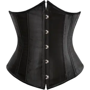Underbust Corsets for Women Black Corset Top Waist Trainer Fashion Bustier Plus Size Corset