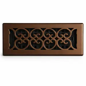 Decor Grates 4" x 10" Steel Floor Register – Oil Rubbed Bronze Decorative Vent Cover