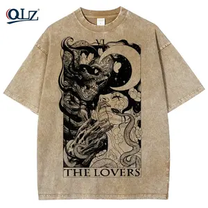 Tarot Shirt 'The Devil' Cards Washed Tee Tarot lover for Women's Vintage Tshirt