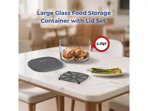 Rosewill 4.7QT Transparent Glass Cooking Pot with Storage Lid