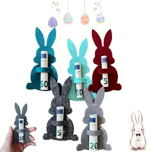 Easter Creative Money Clip Bunny Gift, Felt Easter Rabbit Wallet, Cash Gift for Seasonal Holidays, Gifting Tree Decoration, Basket Ornament