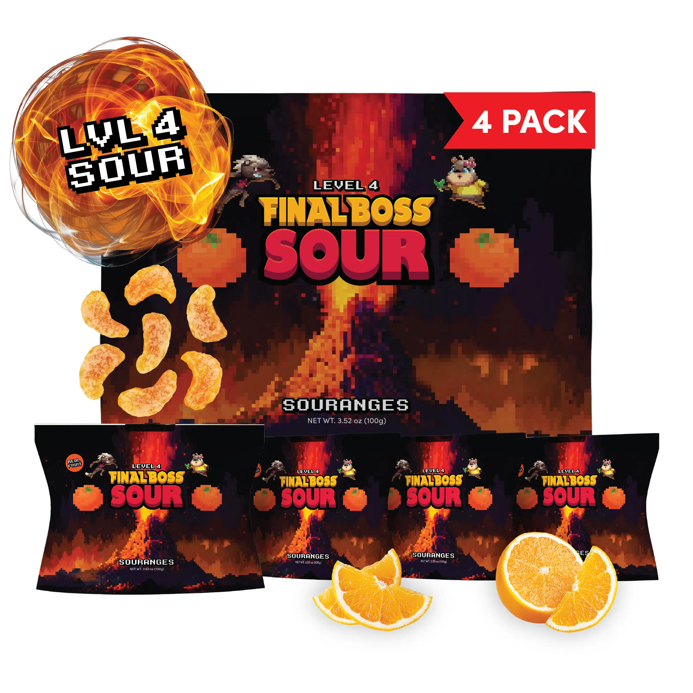 Final Boss Sour - Sour Oranges (Level 4) (1 or 4-Pack)
