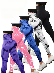 Women's 2026 Trendy Tie-Dye High-Rise Skinny Yoga Pants, Seamless Fitted Quick-Drying Sportswear with Elastic Waistband, Universal Plus Size Gym Leggings