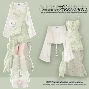Y2k Summer Suit 2025 New Women's French Seaside Vacation Clothes Dopamine Irregular Dress Two-piece Set