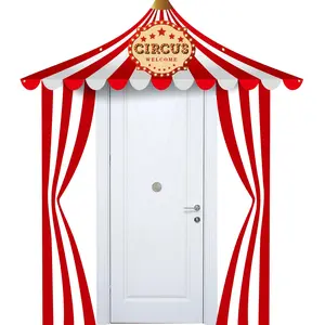3 Pcs Circus Tent Decorations – Carnival Theme Banner & Striped Pennant for Clown Birthday Party, Classroom
