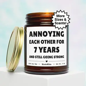 7th Anniversary Gifts, 7 Year Anniversary Soy Candle, 7 Year Anniversary Gifts, Funny 7th Anniversary Gift, Seven Year Anniversary