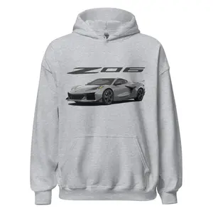 2024 Corvette Z06 C8 Hypersonic Gray Metallic Vette Drivers Hoodie Pullover Sweatshirt