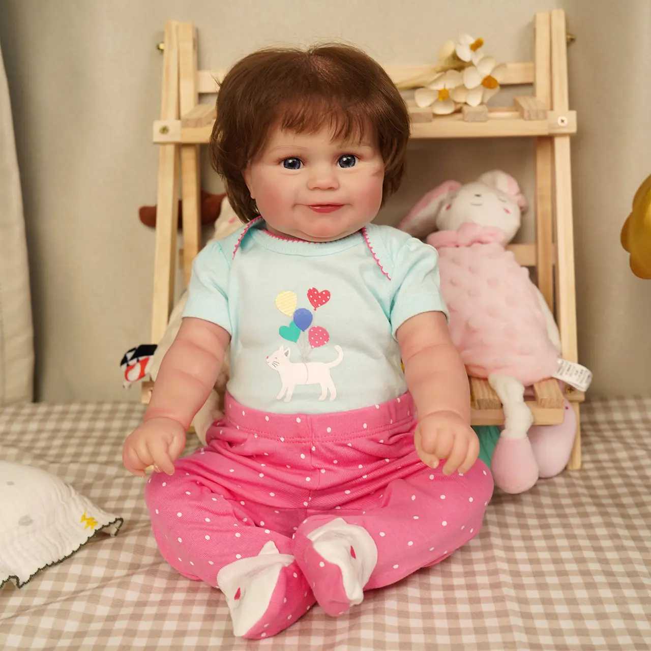 VACOS Already Finished Painted Handmade Doll, Reborn Baby Doll, Lifelike Soft Touch 3D Skin Visible Veins, Halloween/Thanksgiving Day/Christmas gift affordable  re christmas gift baby  doll cute newborn Soft Weighted