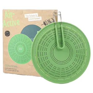 11" Silicone Splatter Screen for Frying Pan with 3-in-1 Activated Carbon Filter, Heat Resistant Oil Splash Guard, Dishwasher Safe, Foldable Handle & 3 Free Filters