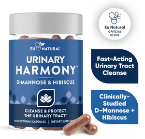Eu Natural Urinary Harmony - D-Mannose & Hibiscus - 60 Vegetarian Capsules - Natural Urinary Tract UTI Cleanse & Protection - Urinary Health Support Supplement