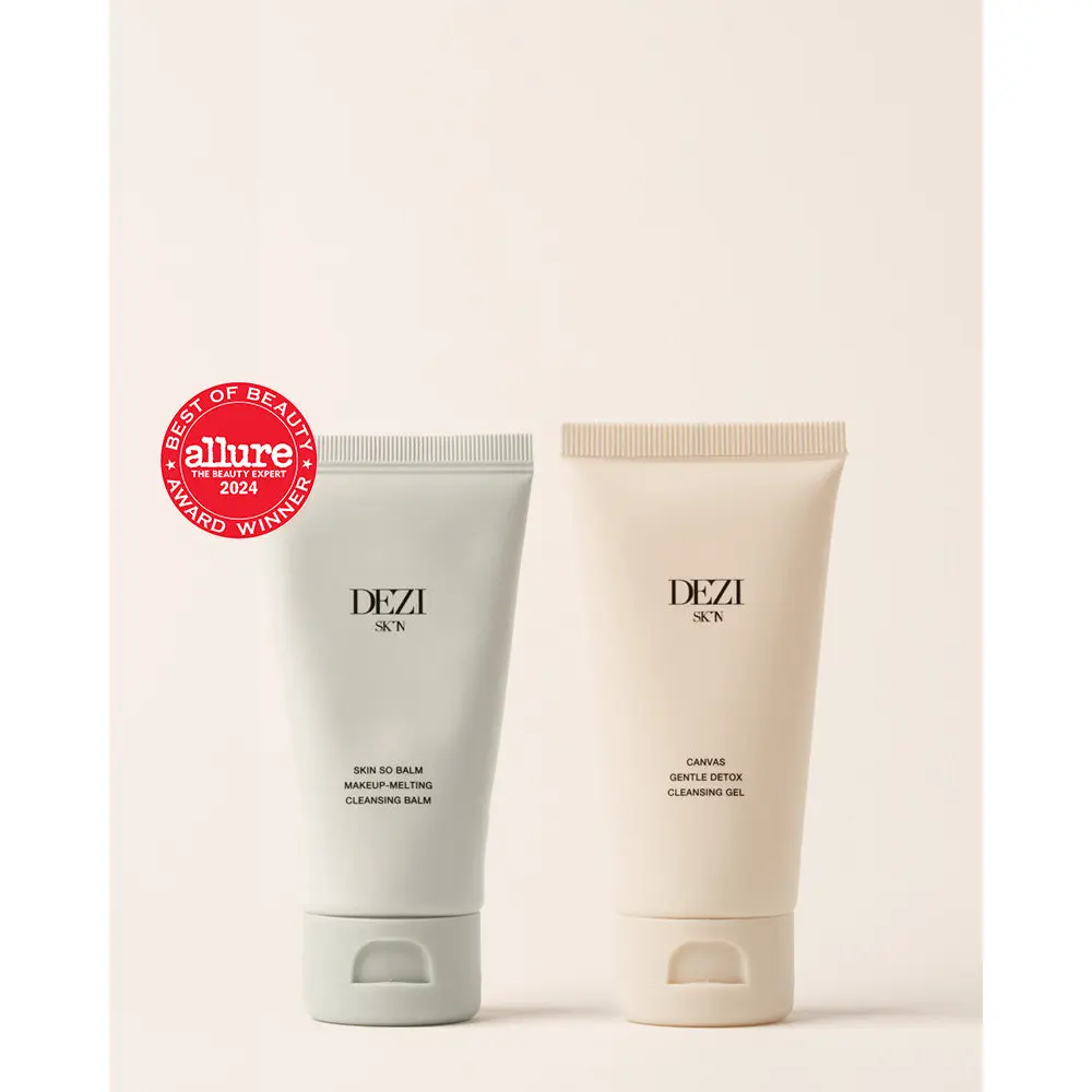 DEZI Double Cleanse Moment, Hydrating Daily Facial Cleansing Duo with Makeup-Melting Balm & Detox Gel to Melt SPF & Grime, Melts Spf & Grime