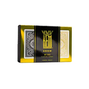 KEM Arrow Black & Gold Poker Jumbo Wide Playing Cards – 2 Deck Luxury Set