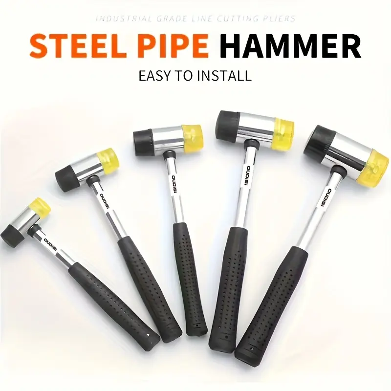 OUDISI Multi-Size Rubber Hammer Hand Tool - Detachable Head, Insulated Grip for Floor Tile Installation, Wood Fixing