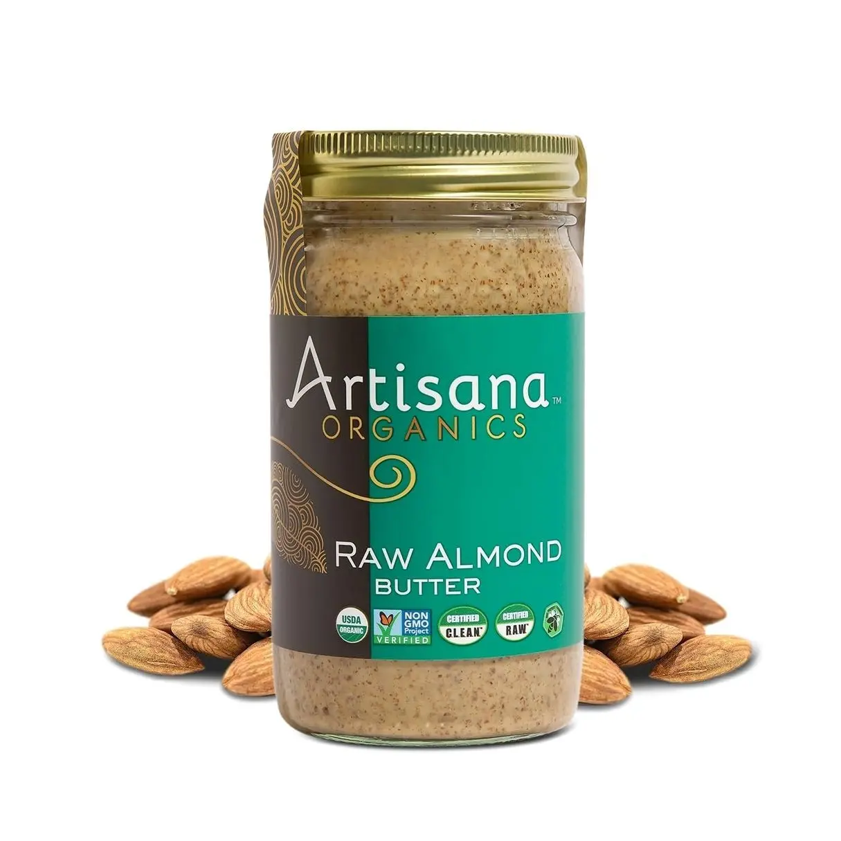 Artisana Organics Raw Almond Butter, 14oz | USDA Organic, No Sugar Added, No Palm Oil, Vegan, Paleo and Keto Friendly, Non GMO
