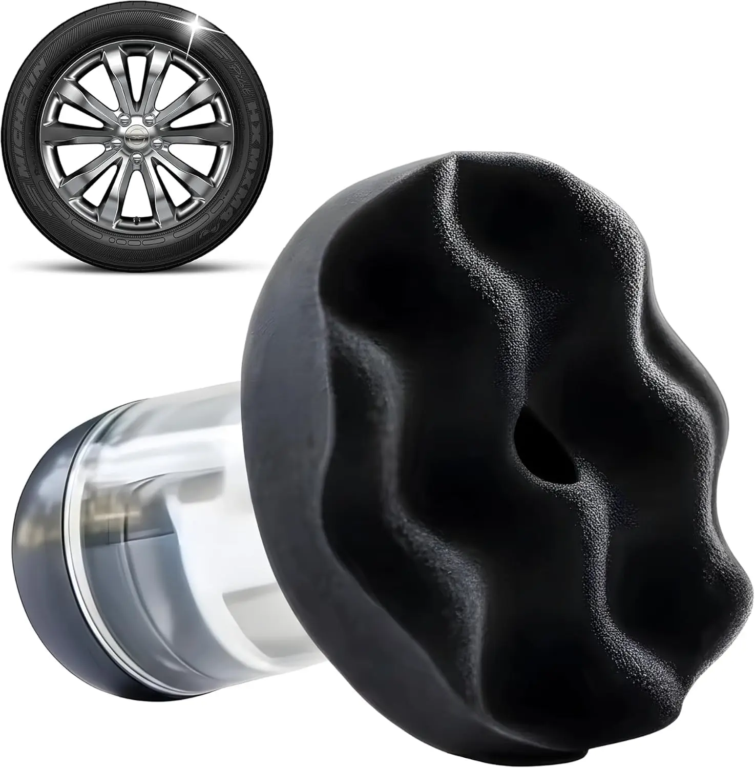 Flow Tire Shine Applicator Pad – Reusable No-Drip Tire Dressing Applicator for Cars & Trucks, Streak-Free Foam Sponge for Tire Shine Gels, Sprays & Dressings