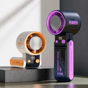 Portable Handheld Fan, 1pc USB Rechargeable Mini Fan, Desktop Fan with 1800mAh Battery, Adjustable Speed Fan for Travel and Beach Use