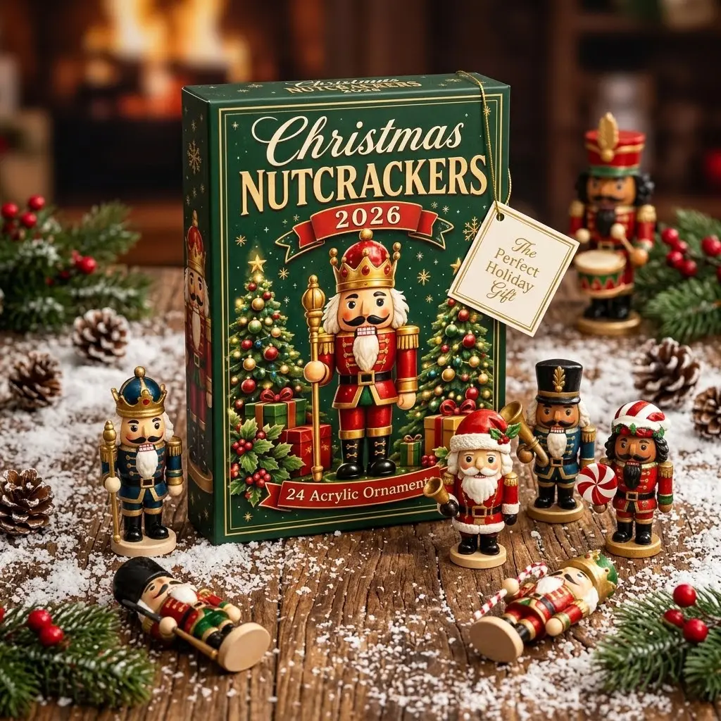Christmas Nutcracker Blind Box 2026, Mystery Acrylic Ornament, 24 Styles Collectible Nutcracker Figurine, Festive Christmas Tree Decor, Surprise Gift for Kids & Adults