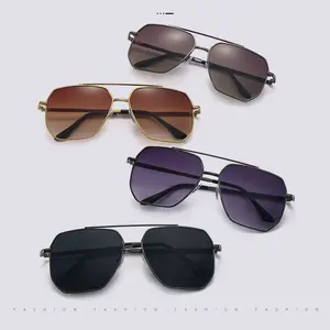 4/2-Pack Unisex Polarized Double Bridge Aviator Sunglasses, Retro Pilot Style with UV400 Protection, Lightweight Metal Frame Perfect for Driving, Fishing, Business & Daily Wear
